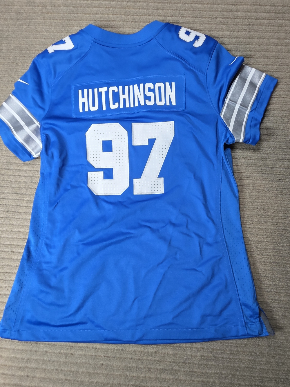 Nike NFL Engineered Aidan Hutchinson Detroit Lions Blue Sz M Jersey. EUC - Picture 4 of 9